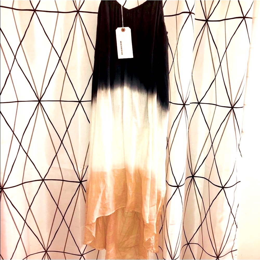 Stark dip dye maxi dress, Navy, Off White, blush